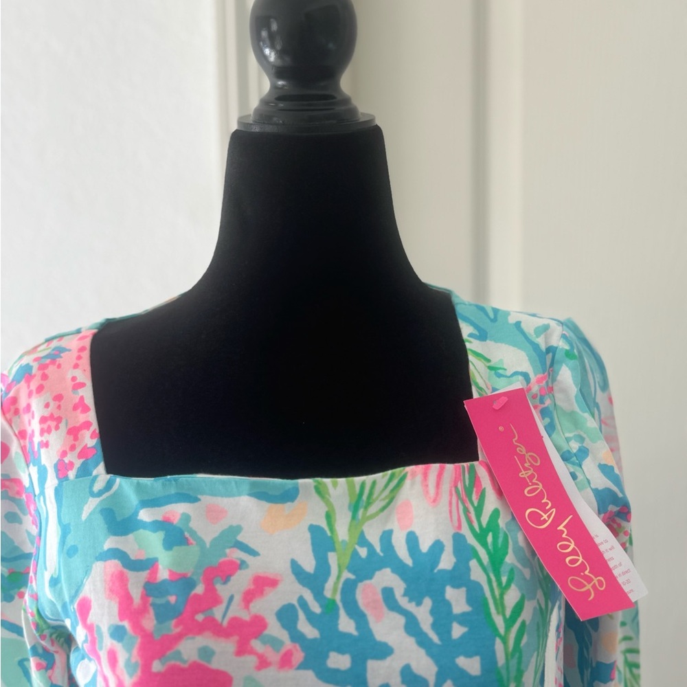 NWT Lilly Pulitzer Sz S Bailee Dress Multi Coral Bay Print - Picture 3 of 13